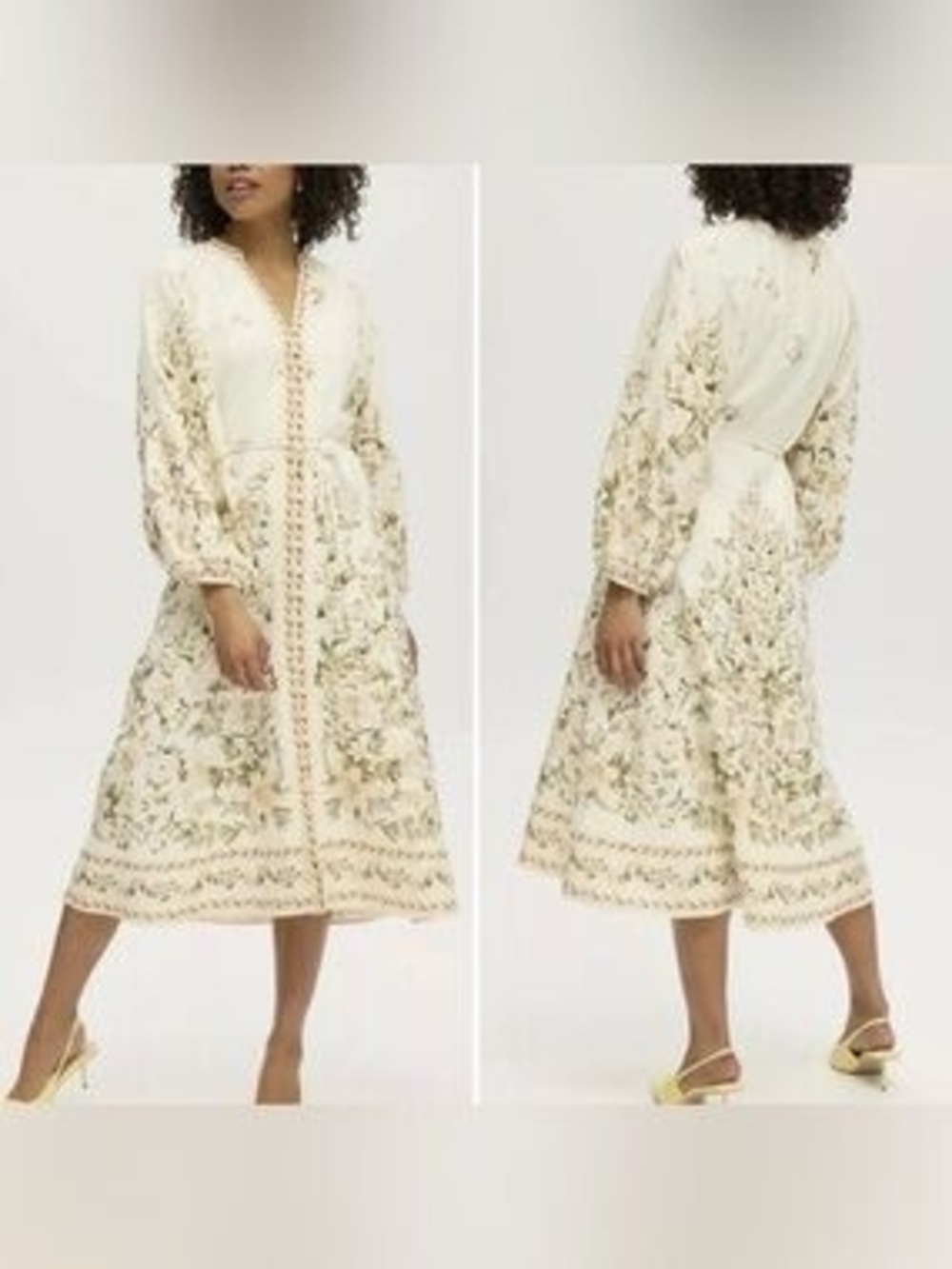 Calypso St. Barth Dress Farm Linen Rio Long Floral Alemais Zimmerman Style L